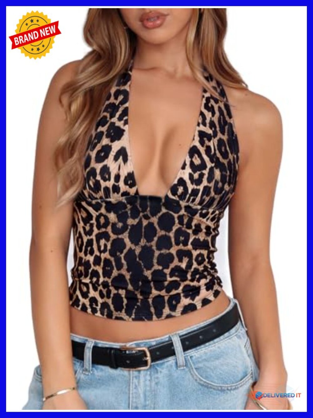 Double Lined Halter Crop Tank Top Open Back Going Out Tops